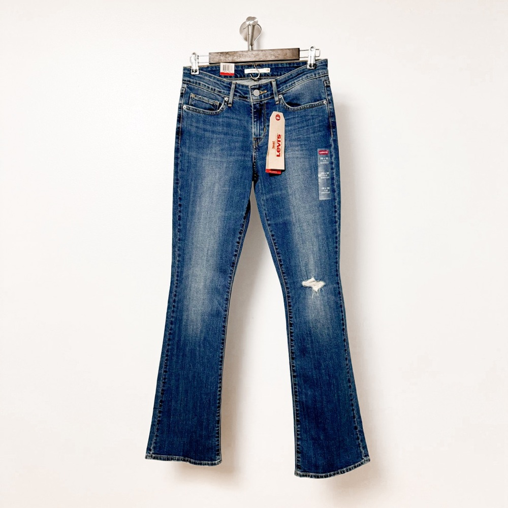 *NWT* Levi's 715 Fall Casual Mid Rise Slim Bootcut Distressed Denim Jeans 28
